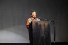 Welcome: E. onja Brown, President of MLKSB
Tribute: Moment of silence for those who have passed
way this year.          Martin Luther King, Jr. Holiday Arlington Theater Program on January 16, 2023.  16th Annual Martin Luther King, Jr. Holiday Weekend of MLKSB 2023 Events.  (Photo by Rod Rolle)

Arlington Theater Program 

Invocation - Rev. Roderick Murray, Pastor of New Friendship
Missionary Baptist Church and MLKSB board member
Master of Ceremonies: Rosalyn Collins

Sister Miriam Dance, Sister Shirley Hammons & Michelle Jarvis sing the
African American national anthem, “Lift Every Voice and Sing.”
Welcome: E. onja Brown, President of MLKSB
Tribute: Moment of silence for those who have passed
way this year

Elected Official: Salud Carbajal, Congressman
Elected Official: Gregg Hart, State Assemblyman
Miriam Dance - Sings “Remedy” accompanied by John Douglas
Sese Ntem and Ewe Drummers of Ghana
Awards: Essay and Poetry, ages 6-12
Break - Music
Rosalyn Collins: Acknowledgments
Sister Shirley Hammons & Sister Michelle Jarvis “Expect your Miracle”

Accompanied by John Douglas
Awards: Essay and Poetry, ages 13-18
Introduction: Michael A. Young, UCSB Vice Chancellor, Emer.
Keynote speaker: Dr. Diana Ramey Berry