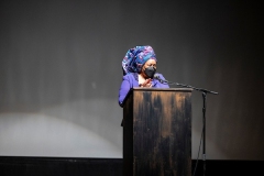 Master of Ceremonies: Rosalyn Collins.       Martin Luther King, Jr. Holiday Arlington Theater Program on January 16, 2023.  16th Annual Martin Luther King, Jr. Holiday Weekend of MLKSB 2023 Events.  (Photo by Rod Rolle)

Arlington Theater Program 

Invocation - Rev. Roderick Murray, Pastor of New Friendship
Missionary Baptist Church and MLKSB board member
Master of Ceremonies: Rosalyn Collins

Sister Miriam Dance, Sister Shirley Hammons & Michelle Jarvis sing the
African American national anthem, “Lift Every Voice and Sing.”
Welcome: E. onja Brown, President of MLKSB
Tribute: Moment of silence for those who have passed
way this year

Elected Official: Salud Carbajal, Congressman
Elected Official: Gregg Hart, State Assemblyman
Miriam Dance - Sings “Remedy” accompanied by John Douglas
Sese Ntem and Ewe Drummers of Ghana
Awards: Essay and Poetry, ages 6-12
Break - Music
Rosalyn Collins: Acknowledgments
Sister Shirley Hammons & Sister Michelle Jarvis “Expect your Miracle”

Accompanied by John Douglas
Awards: Essay and Poetry, ages 13-18
Introduction: Michael A. Young, UCSB Vice Chancellor, Emer.
Keynote speaker: Dr. Diana Ramey Berry